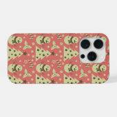 レトロクリスマスツリーのホリーベリースターキャンディーケーン iPhoneケース (裏面横)