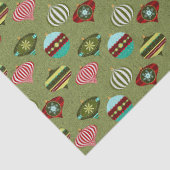 レトロクリスマスツリーオーナメントオン緑のデコページ 薄葉紙 (詳細)