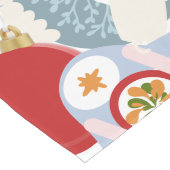 レトロクリスマスツリーオーナメント装飾赤 ロングテーブルランナー (コーナー)