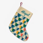 レトロクリスマスツリーカスタム スモールクリスマスストッキング (正面 (吊り時))