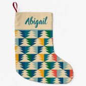 レトロクリスマスツリーカスタム スモールクリスマスストッキング (正面)