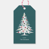 レトロクリスマスツリーカラフルヴィンテージクリスマス ギフトタグ (正面)