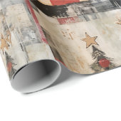 レトロクリスマスツリーズヴィンテージ ラッピングペーパー (ロールコーナー)
