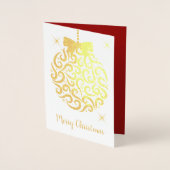 レトロクリスマスツリーバルブ写真テンプレートフォイルカード 箔カード (正面)