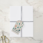 レトロクリスマスツリーパターン ギフトタグ (より糸付き)