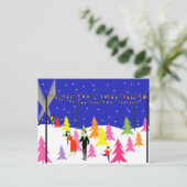 レトロクリスマスツリーファームハガキ シーズンポストカード (スタンド正面)