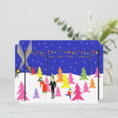 レトロクリスマスツリーファームパーティの招待状 招待状 (スタンド正面)