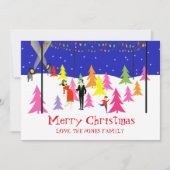 レトロクリスマスツリーファームフォトカード シーズンカード (正面)