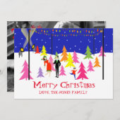 レトロクリスマスツリーファームフォトカード シーズンカード (正面/裏面)