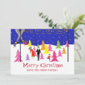 レトロクリスマスツリーファームフォトカード シーズンカード (スタンド正面)