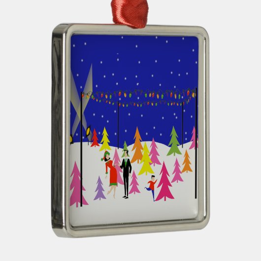 レトロクリスマスツリーファームホリデーオーナメント メタルオーナメント (右)