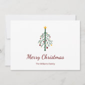 レトロクリスマスツリーフェスティバルレッド シーズンカード (正面)