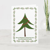 レトロクリスマスツリーベリーリース3フォトカスタムー カード (正面)