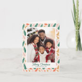 レトロクリスマスツリーホリデーフォートカード シーズンカード (正面)