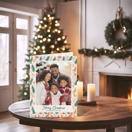 レトロクリスマスツリーホリデーフォートカード シーズンカード