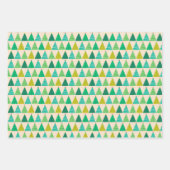 レトロクリスマスツリーホリデーライト、オーナメント ラッピングペーパーシート (正面)