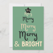 レトロクリスマスツリーメリーと明るいグリーンクリーム シーズンカード (正面)