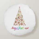 レトロクリスマスツリーラウンド装飾用クッション ラウンドクッション (裏面)