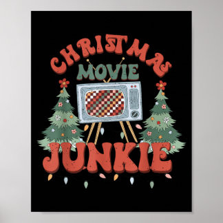 レトロクリスマスツリー中毒のクリスマス映画ファン ポスター