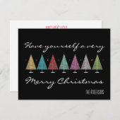 レトロクリスマスツリー シーズンカード (正面/裏面)