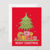 レトロクリスマスツリー シーズンポストカード (正面/裏面)