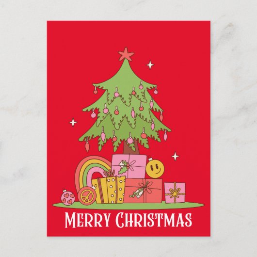 レトロクリスマスツリー シーズンポストカード (正面)