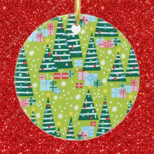レトロクリスマスツリー セラミックオーナメント