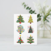 レトロクリスマスツリー ポストカード (スタンド正面)