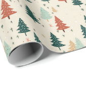 レトロクリスマスツリー ラッピングペーパー (ロールコーナー)