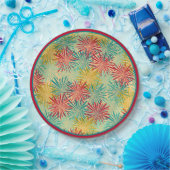 レトロクリスマスティンセルポムポムス（トロピカルカラー） ペーパープレート (パーティー)