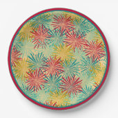 レトロクリスマスティンセルポムポムス（トロピカルカラー） ペーパープレート (正面)