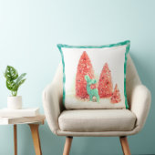 レトロクリスマスディアーとアクアフレーム クッション (椅子)