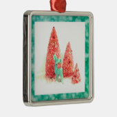 レトロクリスマスディアーとアクアフレーム メタルオーナメント (右)