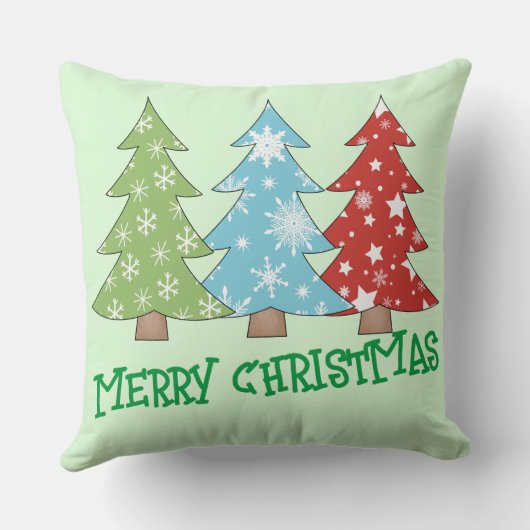 レトロクリスマスデコール | ミニマルなクリスマスツリー クッション (裏面)