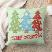 レトロクリスマスデコール | ミニマルなクリスマスツリー クッション (ブランケット)