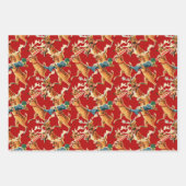 レトロクリスマストナカイ ラッピングペーパーシート (正面)