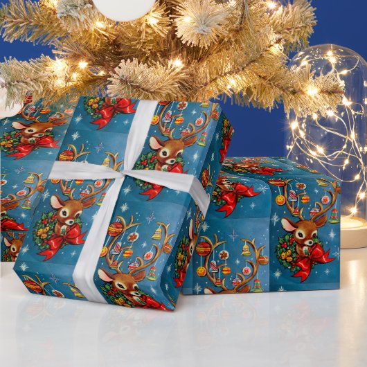 レトロクリスマストナディアホリデーパーティーラップ ラッピングペーパー (クリスマス)