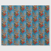 レトロクリスマストナディアホリデーパーティーラップ ラッピングペーパー (フラット)