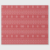 レトロクリスマスニットセーターパターンホリデー ラッピングペーパー (フラット)