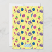 レトロクリスマスハンド図解入りの、写真付きのカクテルパーティー 招待状 (裏面)