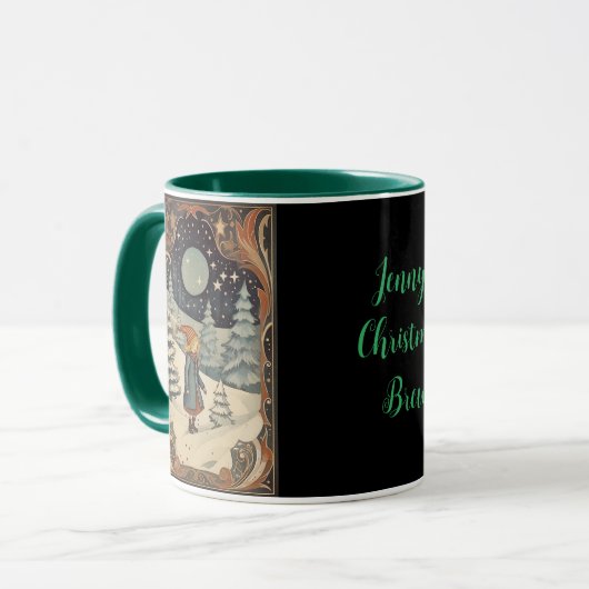 レトロクリスマスバイゴーンエラスノーシーン マグカップ (正面左)