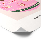 レトロクリスマスバウブルピンクホリデイ ポスター (角)