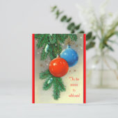 レトロクリスマスバルブズパーティの招待状 招待状 (スタンド正面)