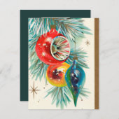 レトロクリスマスバルブ追加メッセージカード シーズンカード (正面/裏面)