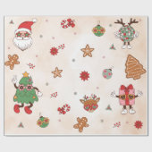 レトロクリスマスバースデーパーティー ラッピングペーパー (フラット)