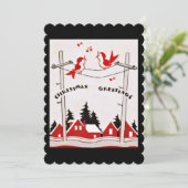 レトロクリスマスバーズホリデーグリーティング シーズンカード (スタンド正面)