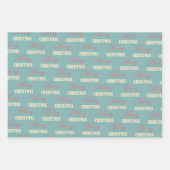 レトロクリスマスパステル50sヴィンテージラッピングパパ ラッピングペーパーシート (正面3)