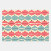 レトロクリスマスパステル50sヴィンテージラッピングパパ ラッピングペーパーシート (正面2)