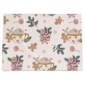 レトロクリスマスパターン大抱き枕 ラージペーパーバッグ (正面)