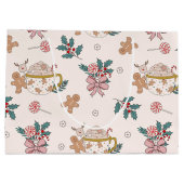 レトロクリスマスパターン大抱き枕 ラージペーパーバッグ (裏面)